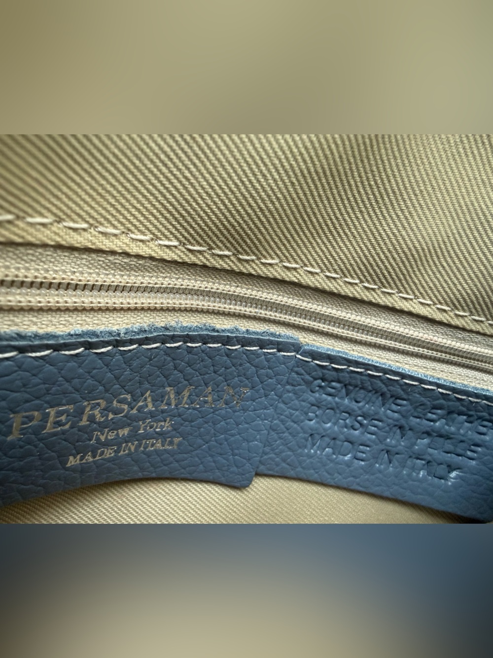 Persaman New York Lucy16 Small Leather Shoulder Tote, Blue - Picture 4 of 5